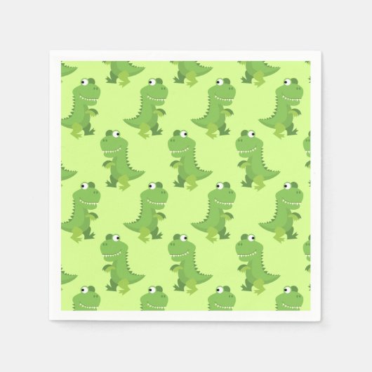 Serviette En Papier Dinosaur fête d'anniversaire (Devant)