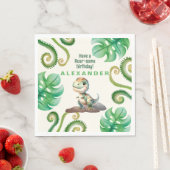 Serviette En Papier Dinosaur fête d'anniversaire (En situation)