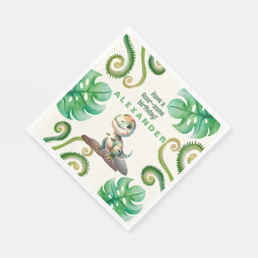 Serviette En Papier Dinosaur fête d'anniversaire (Coin)