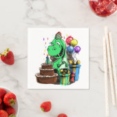 Serviette En Papier Dinosaur fête d'anniversaire - 1 an Tyrannosaurus (En situation)