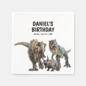 Serviette En Papier Dinosaur fête d'anniversaire imprimable, Dino Part (Devant)