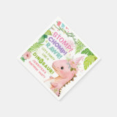 Serviette En Papier Dinosaur Filles rose Anniversaire Papier de fête N (Coin)