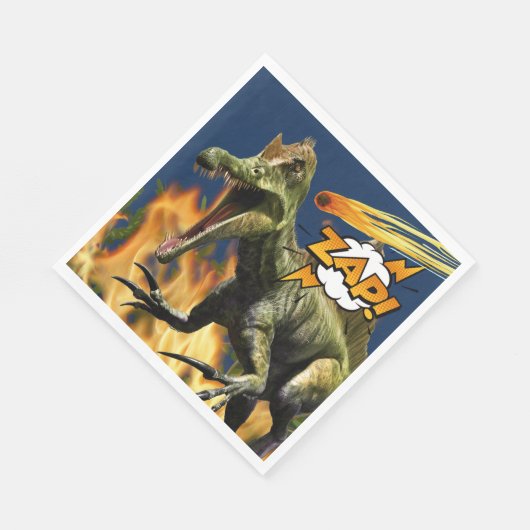 Serviette En Papier Dinosaur flammes t-rex zap meteor feu garçons (Coin)