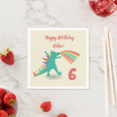 Serviette En Papier Dinosaur Joyeux Anniversaire (En situation)