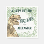 Serviette En Papier Dinosaur Jungle Roar fête d'anniversaire (Devant)