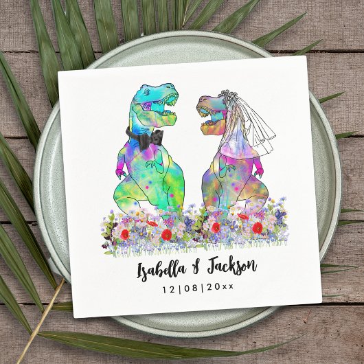 Serviette En Papier Dinosaur Mariage à thème