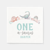 Serviette En Papier Dinosaur One-A-Saurus 1er bébé anniversaire (Devant)