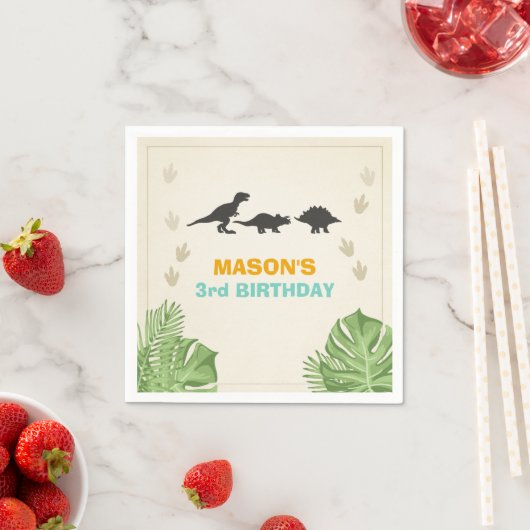 Serviette En Papier Dinosaur Papier Napkins anniversaire Dino Party (En situation)