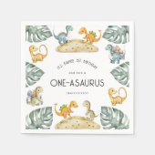 Serviette En Papier Dinosaur Premier anniversaire Oneasaurus Party (Devant)