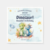 Serviette En Papier Dinosaur Stomp Chomp Rawr 1er anniversaire de fête (Devant)