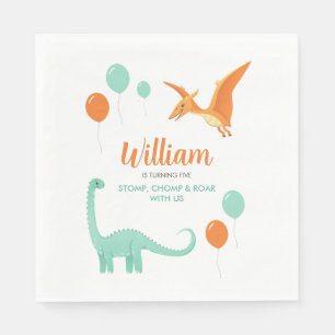 Serviette En Papier Dinosaur Stomp Chomp Rawr Birthday Party Boy