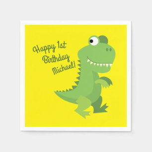 Serviette En Papier Dinosaur T-rex Enfants 1er anniversaire Dino Party