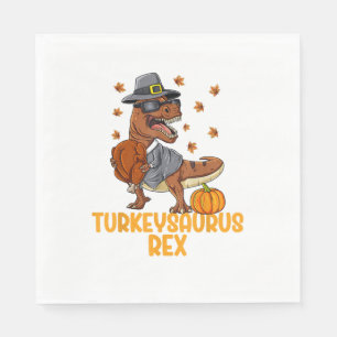 Serviette En Papier Dinosaur Thanksgiving Garçons Dinde Saurus T rex E
