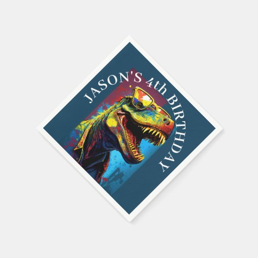 Serviette En Papier Dinosaur Thème Anniversaire (Coin)