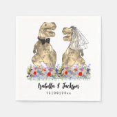 Serviette En Papier Dinosaur Thème Fleur sauvage Mariage (Devant)