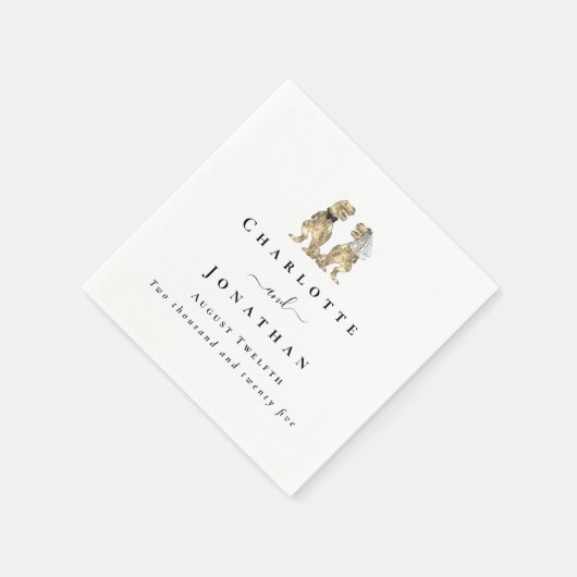 Serviette En Papier Dinosaur Theme Wedding Custom (Coin)