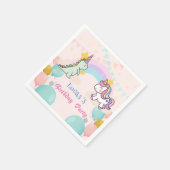 Serviette En Papier Dinosaur Unicorn arc-en-ciel dégradé fête d'annive (Coin)