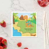 Serviette En Papier Dinosaure adorable (En situation)