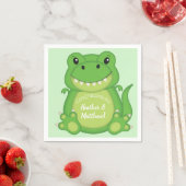 Serviette En Papier Dinosaure Baby shower T-Rex (En situation)