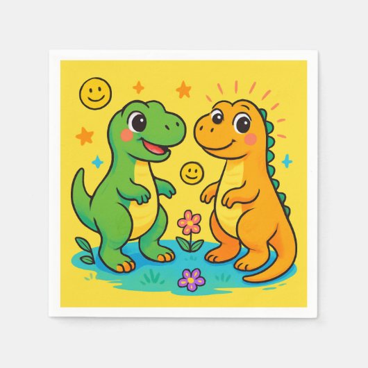 Serviette En Papier Dinosaure Bébé (Devant)