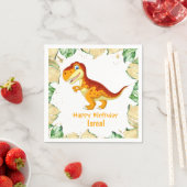 Serviette En Papier Dinosaure BIRTHDAY Gold (En situation)