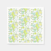 Serviette En Papier Dinosaure Bleu Et Vert (Devant)