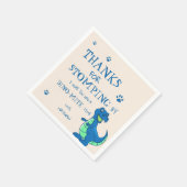 Serviette En Papier Dinosaure Bleu Vert Cute Thème Anniversaire (Coin)