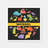 Serviette En Papier Dinosaure Cute Personnalisé (Devant)