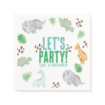Dinosaure d'anniversaire enfant fêté Papier Napkin