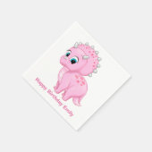 Serviette En Papier Dinosaure de Cute Baby Pink (Coin)