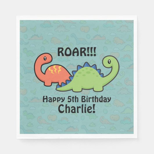 Serviette En Papier Dinosaure Fun (Devant)