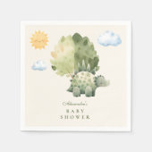 Serviette En Papier Dinosaure Hatching Bientôt Baby shower (Devant)
