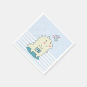 Serviette En Papier Dinosaure jaune mignon avec des étoiles joyeuses (Coin)