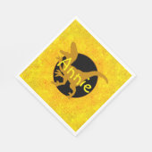 Serviette En Papier Dinosaure jaune personnalisé (Coin)