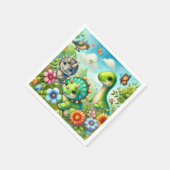 Serviette En Papier Dinosaure mignon (Coin)