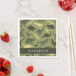Serviette En Papier Dinosaure Motif, Dinosaur Silhouette, Votre Nom
