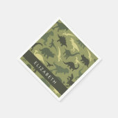 Serviette En Papier Dinosaure Motif, Dinosaur Silhouette, Votre Nom (Coin)