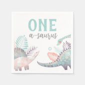 Serviette En Papier Dinosaure One-A-Saurus Premier bébé (Devant)