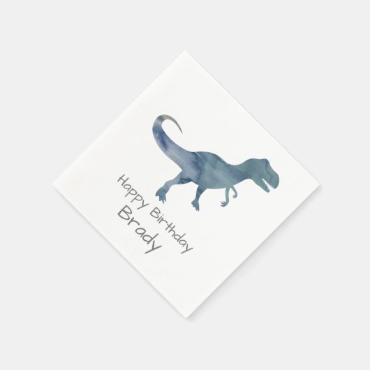 Serviette En Papier Dinosaure personnalisé bleu nappe d'anniversaire (Coin)