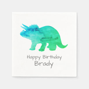 Serviette En Papier Dinosaure personnalisé bleu nappe d'anniversaire