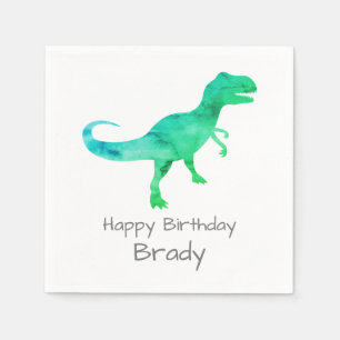 Serviette En Papier Dinosaure personnalisé bleu nappe d'anniversaire