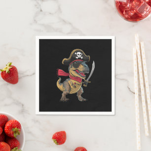 Serviette En Papier Dinosaure Pirate T-Rex Drôle Costume Halloween