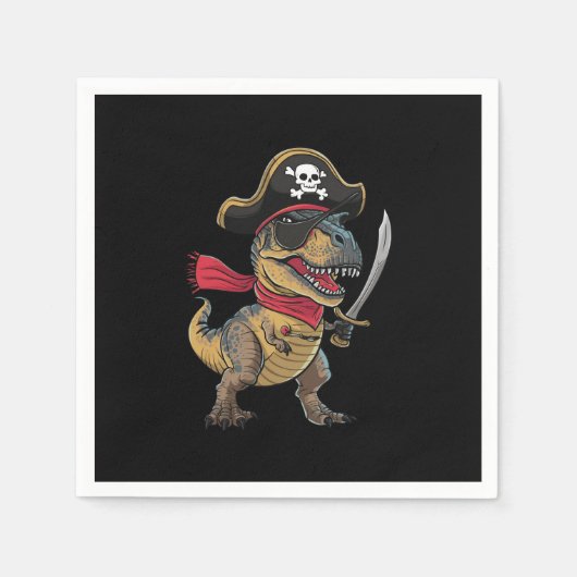 Serviette En Papier Dinosaure Pirate T-Rex Drôle Costume Halloween (Devant)