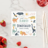 Serviette En Papier Dinosaure Premier anniversaire Stomp Chomp Roar (En situation)