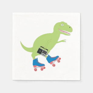 Serviette En Papier Dinosaure Roller Skating Radio