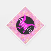 Serviette En Papier Dinosaure rose personnalisé caché (Coin)