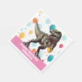 Serviette En Papier Dinosaure rose T Rex (Coin)