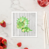 Serviette En Papier Dinosaure Rustique Baby shower Garçon Napkin (En situation)