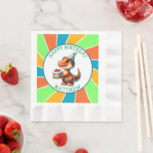 Serviette En Papier Dinosaure thème fête d'anniversaire de l'enfant Pe (En situation)