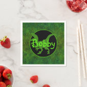 Serviette En Papier Dinosaure Vert Personnalisé Cacher (En situation)